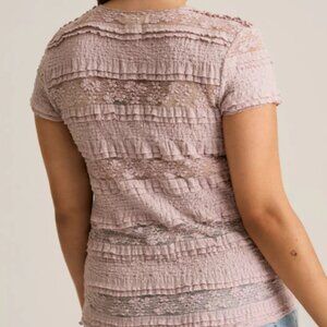 NWT Torrid Festi Pieced Lace Top in "Cloud Gray" (3X)